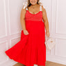 Favorite Love Story Smocked Midi in Red Curves Image 1