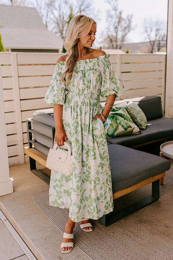 Honeysuckle Fields Floral Midi Dress Image - 1
