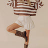 The Penelope High Waist Wide Leg Shorts in Cream Image - 1