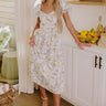 Simply Unforgettable Floral Midi Dress in White Image - 1