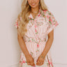 Garden Party Chic Button Down Mini Dress in Peach Image - 1
