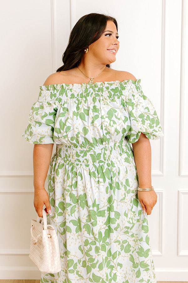 Honeysuckle Fields Floral Midi Dress Curves Image 3