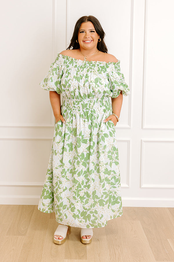 Honeysuckle Fields Floral Midi Dress Curves Image 4