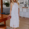 Happy Energy Eyelet Midi Dress in White Image - 1