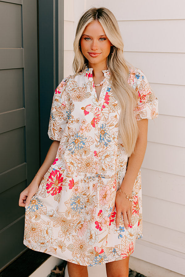 Countryside Bliss Floral Mini Dress Image - 3