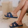 The Hailey Woven Sandal in Navy Image - 1