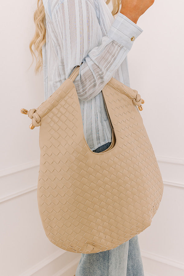 Tracy Vegan Leather Shoulder Bag in Beige Image - 1