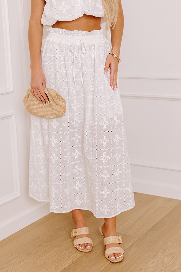 Toes In The Sand High Waist Eyelet Midi Skirt Image 2