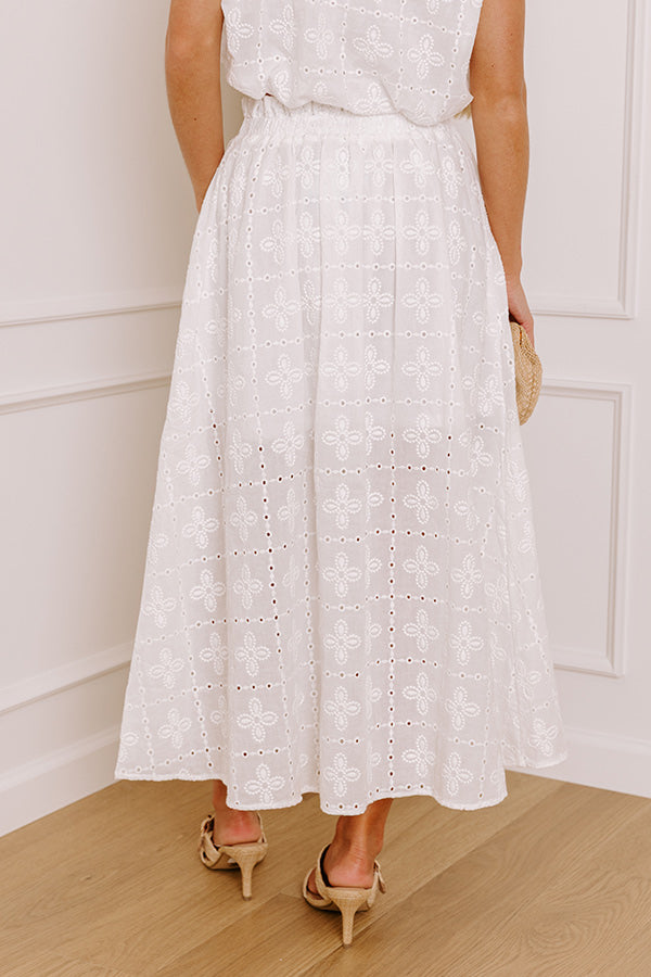 Toes In The Sand High Waist Eyelet Midi Skirt Image 3