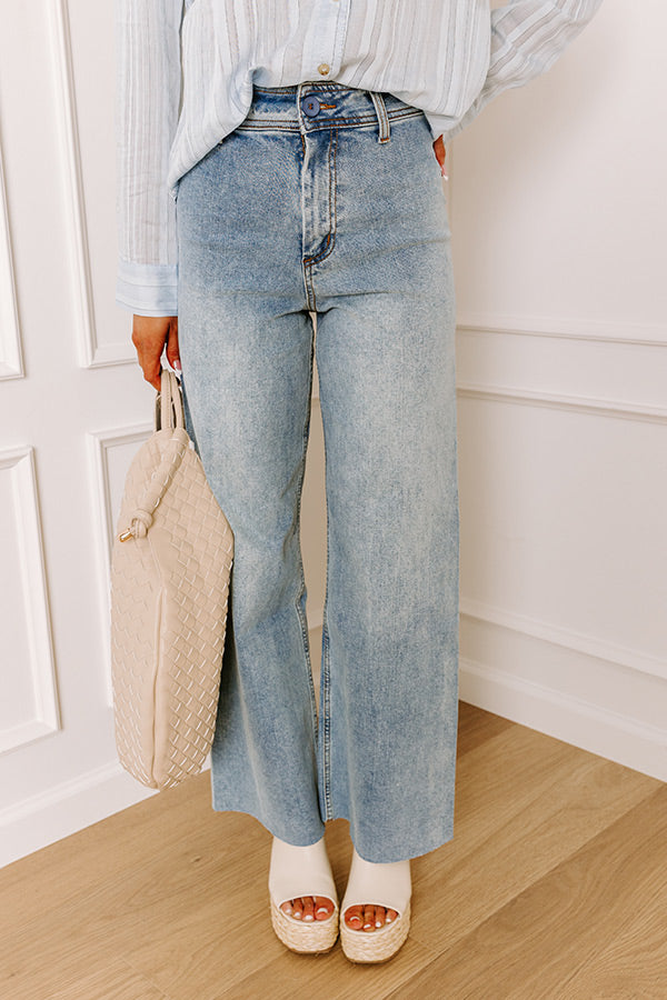 The Taron High Waist Wide Leg Pants in Medium Wash Image - 3