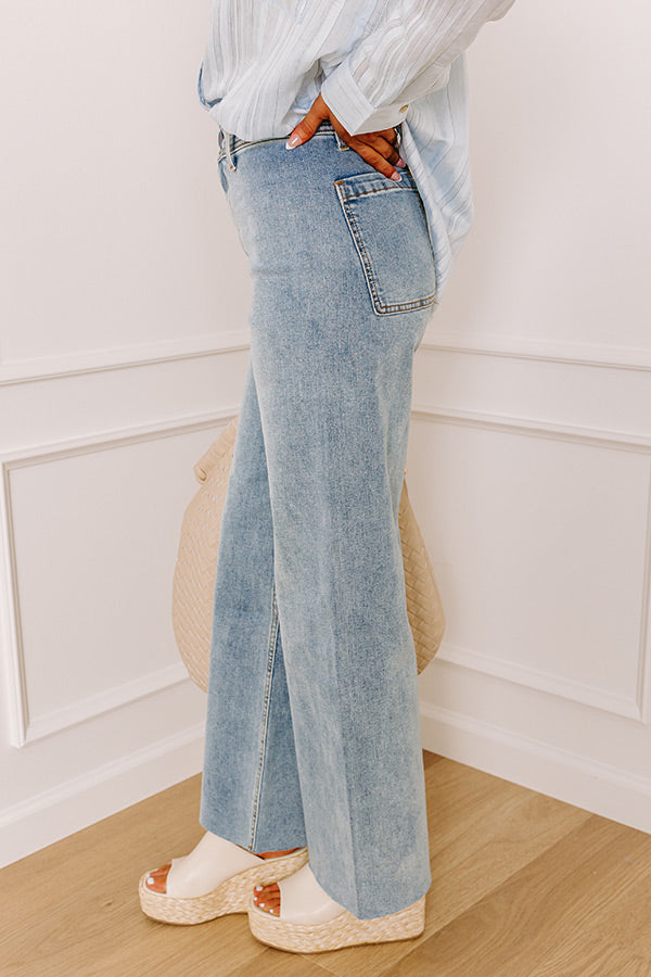The Taron High Waist Wide Leg Pants in Medium Wash Image - 4
