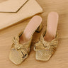 The Hallie Pleated Metallic Heel in Gold Image - 1