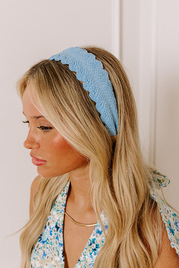 Social Club Woven Headband in Sky Blue Image - 2