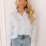 Social Club Chic Stripe Button Up in Sky Blue Image - 1