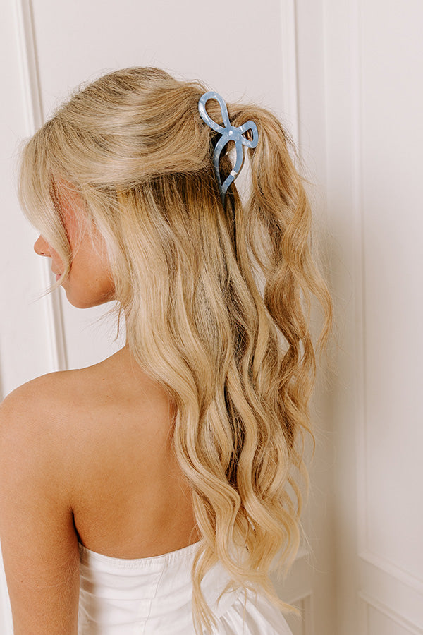 Coquette Charm Claw Hair Clip in Sky Blue