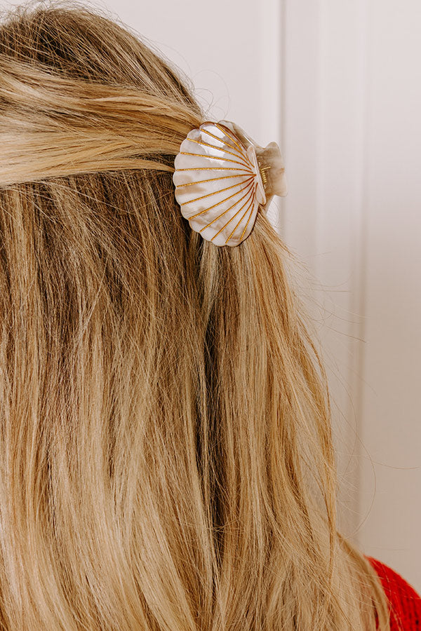 Collecting Seashells Hair Claw Clip in Iced Latte Image 2