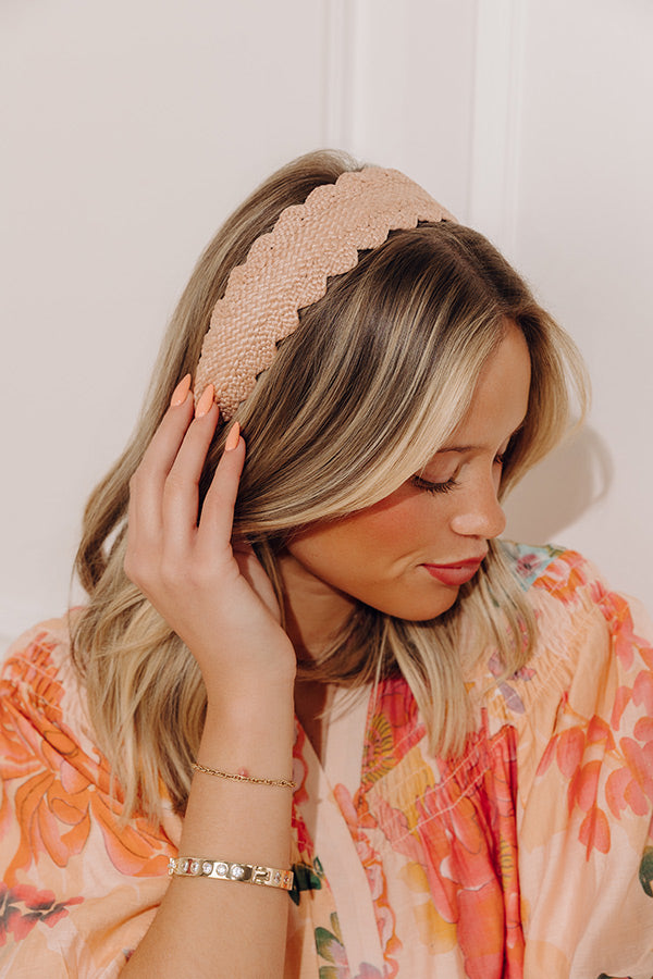Social Club Woven Headband in Blush