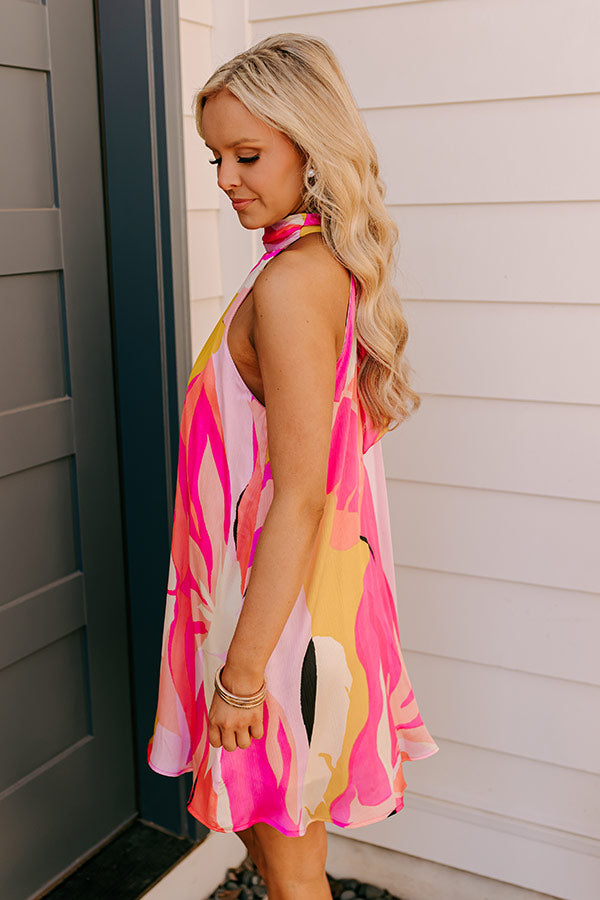Cocktails After Chit Chat Mini Dress in Hot Pink Image 2