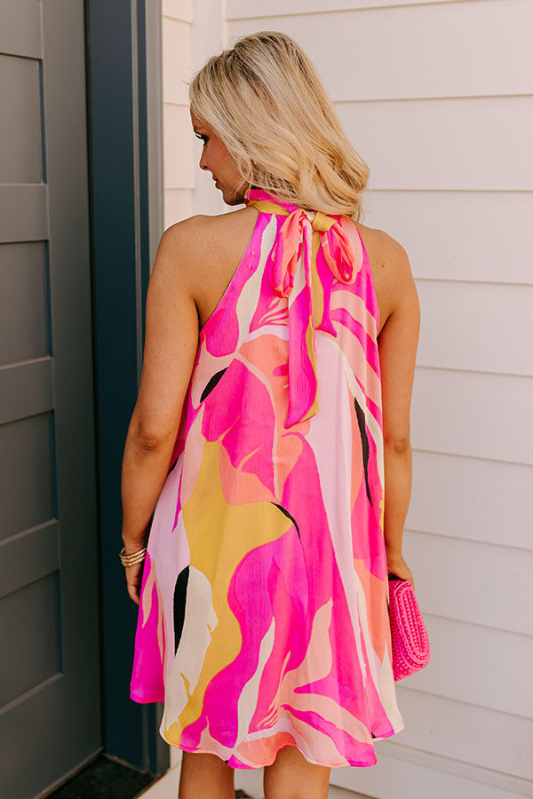 Cocktails After Chit Chat Mini Dress in Hot Pink Image 3
