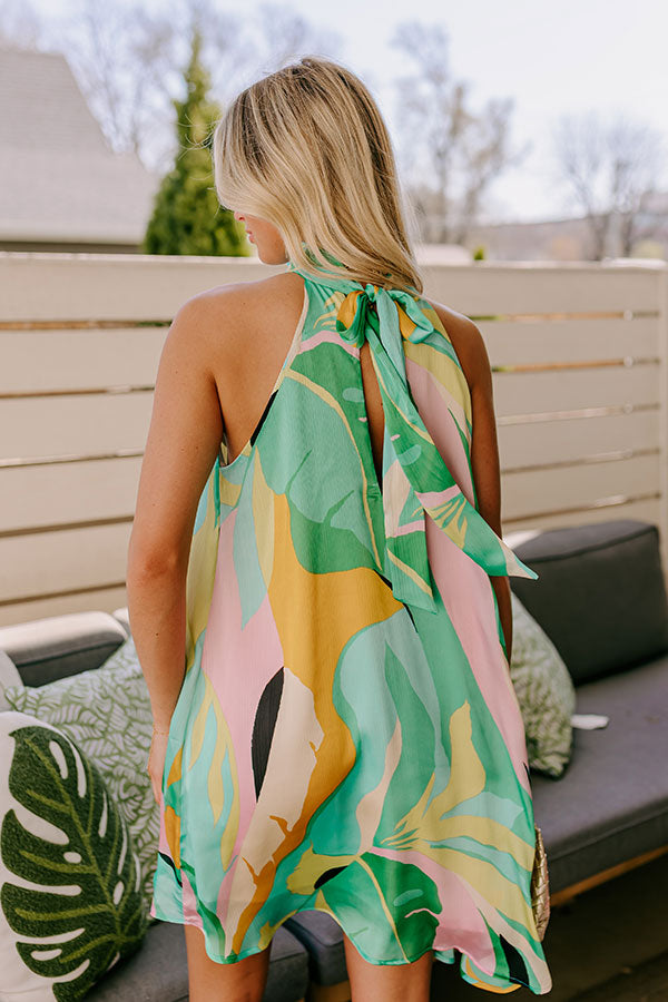 Cocktails After Chit Chat Mini Dress in Green Image 5