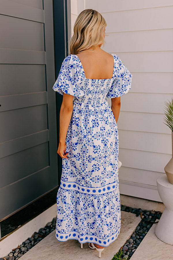 Courtyard Charm Floral Maxi Dress Image - 5