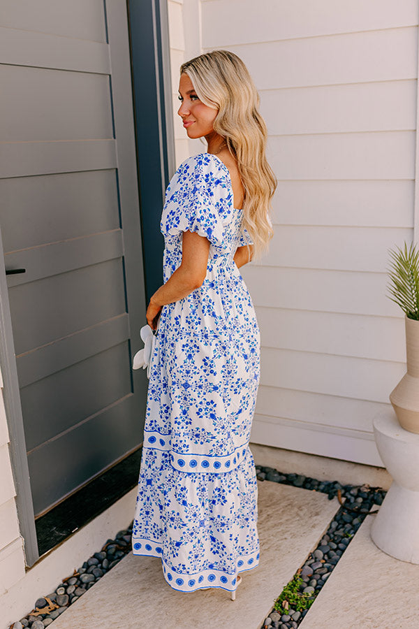 Courtyard Charm Floral Maxi Dress Image - 3