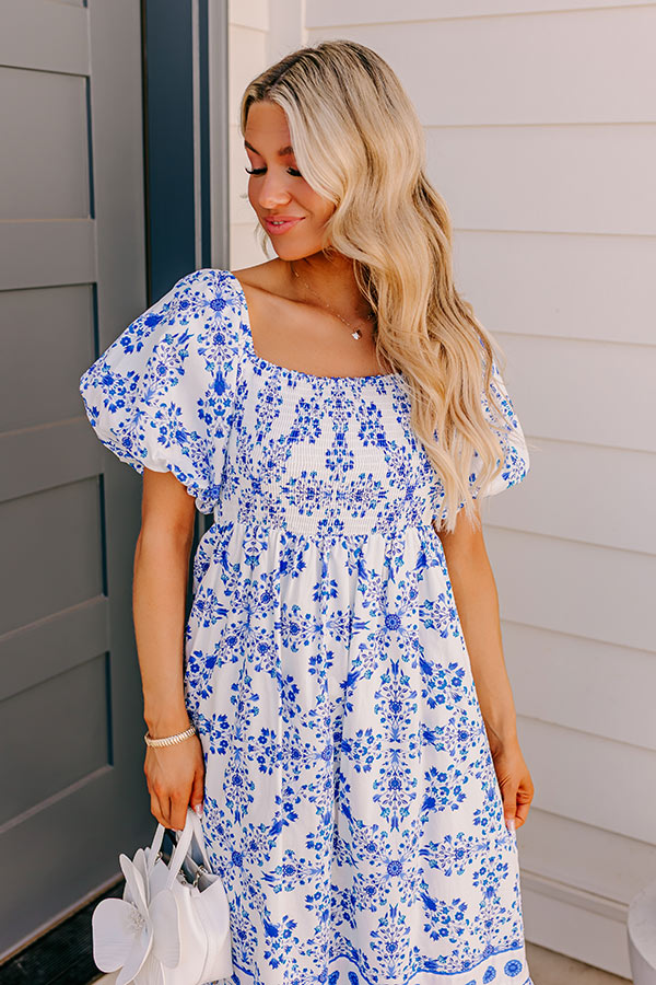 Courtyard Charm Floral Maxi Dress Image - 4