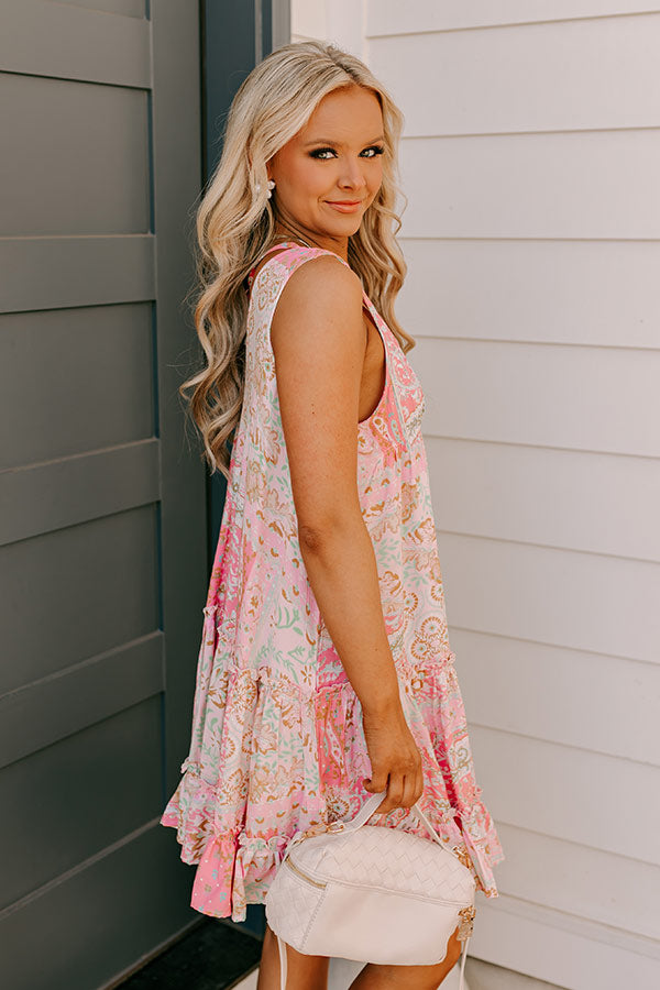 Chic and Serene Floral Mini Dress Image 3