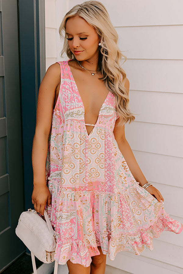 Chic and Serene Floral Mini Dress Image 2