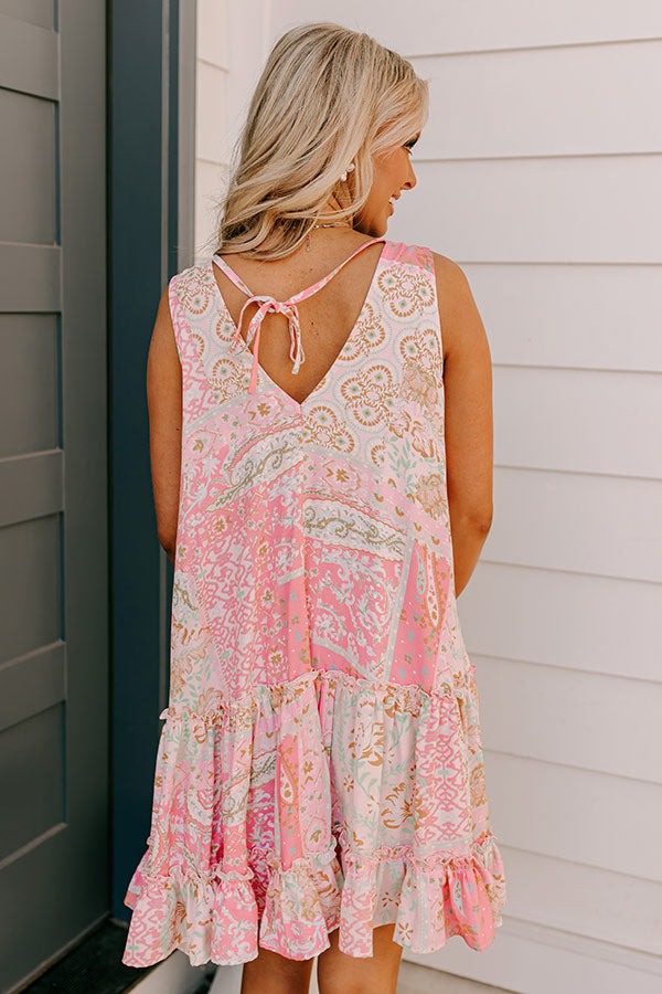 Chic and Serene Floral Mini Dress Image 5
