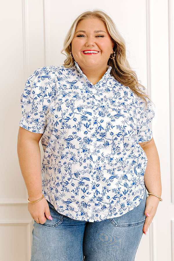 Garden Views Floral Button Up Curves Image 1