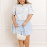 French Riviera Floral Shift Top in Sky Blue Curves Image 1
