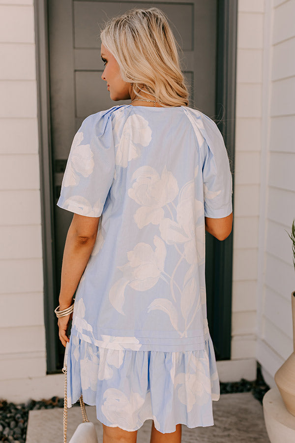 Serene Moment Floral Mini Dress in Sky Blue Image - 5
