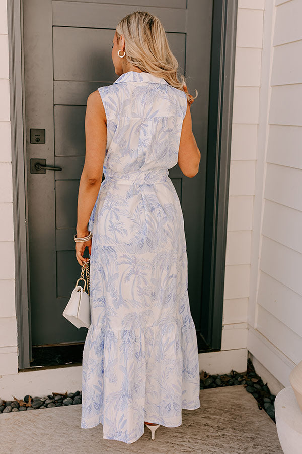 Boardwalk Stroll Floral Maxi Dress in Sky Blue Image - 5
