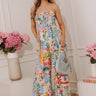 Loft Party Smocked Floral Jumpsuit in Blue Image - 1