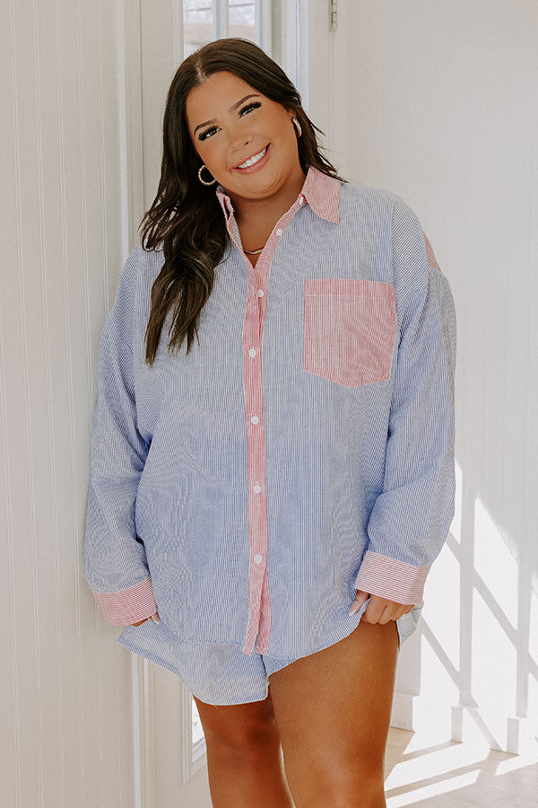 Dockside Dreaming Oversized Stripe Button Up Curves Image 1