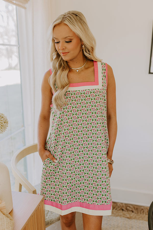 Sunkissed Moment Floral Mini Dress in Olive Image 1