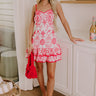 Vacay Villa Eyelet Mini Dress in Hot Pink Image 1