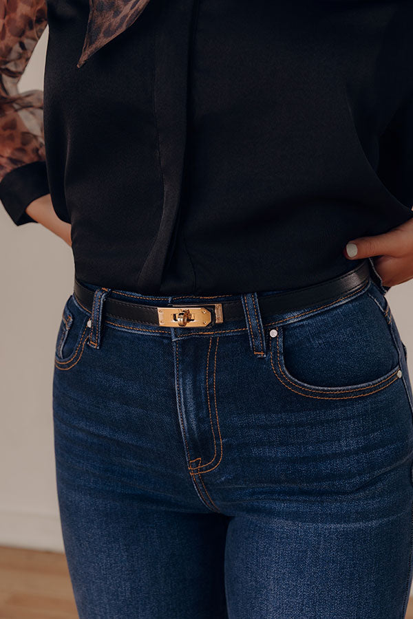 Final Touch Faux Leather Belt in Black Image - 1