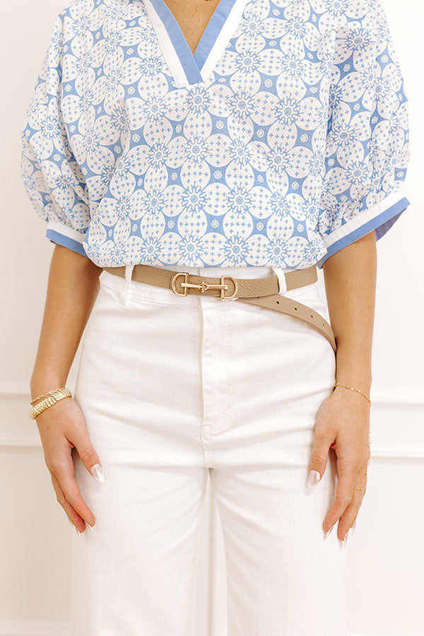 Casual Moment Faux Leather Belt in Warm Taupe Image 2