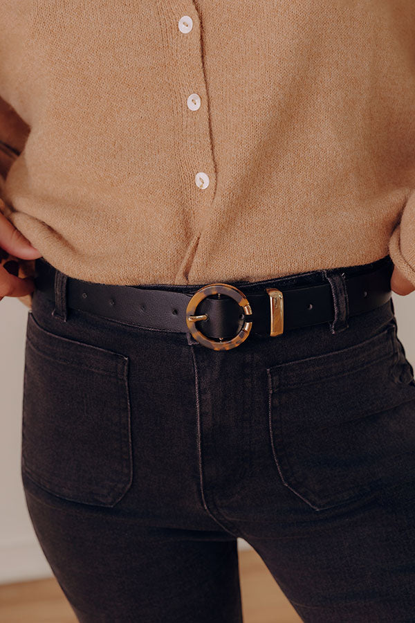 Easy To Style Faux Leather Belt in Black Image - 1