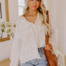 Sweet Aroma Embroidered Button Up in Cream Image 1