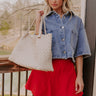 Soho Lifestyle Faux Leather Woven Tote Image 1