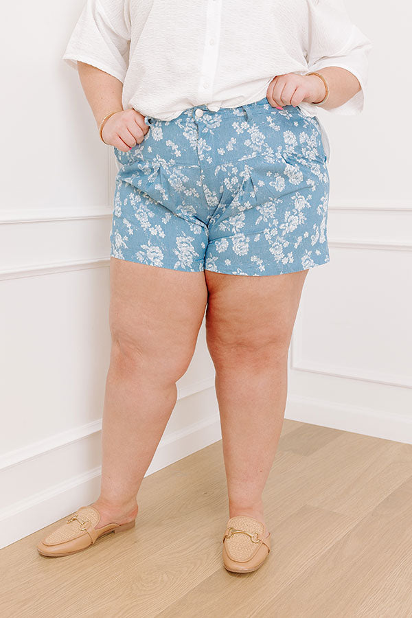 The Allison High Waist Floral Shorts Curves Image 4