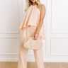 Courtyard Charm High Waist Wide Leg Pants in Peach Image 1