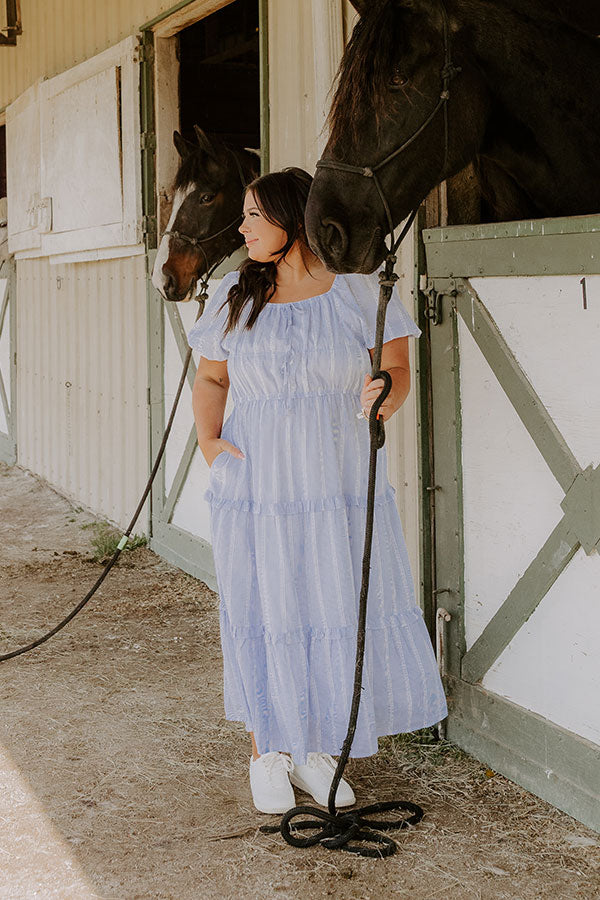 Countryside Meadows Stripe Midi Dress Curves Image 1