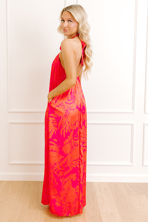 Dreamy Gaze Satin Maxi Dress Image 3