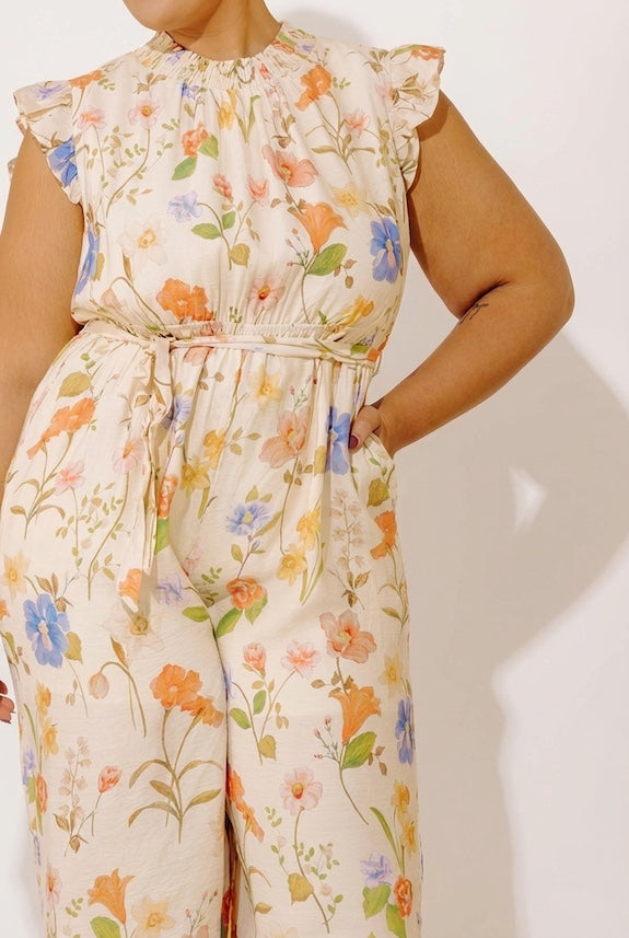 Tuscany Villa Floral Jumpsuit Curves Image - 4