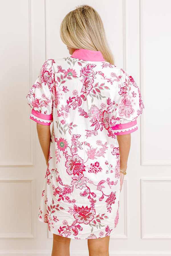 Sunday Chic Floral Mini Dress in Pink Image 4