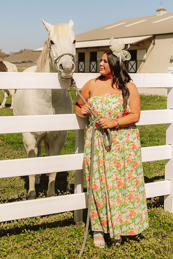 Dreaming Of Dahlias Floral Maxi Dress Curves Image 1